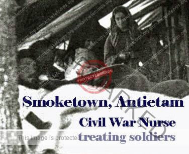 actual photo of Smoketown Antietam Hospital Civil War nurse